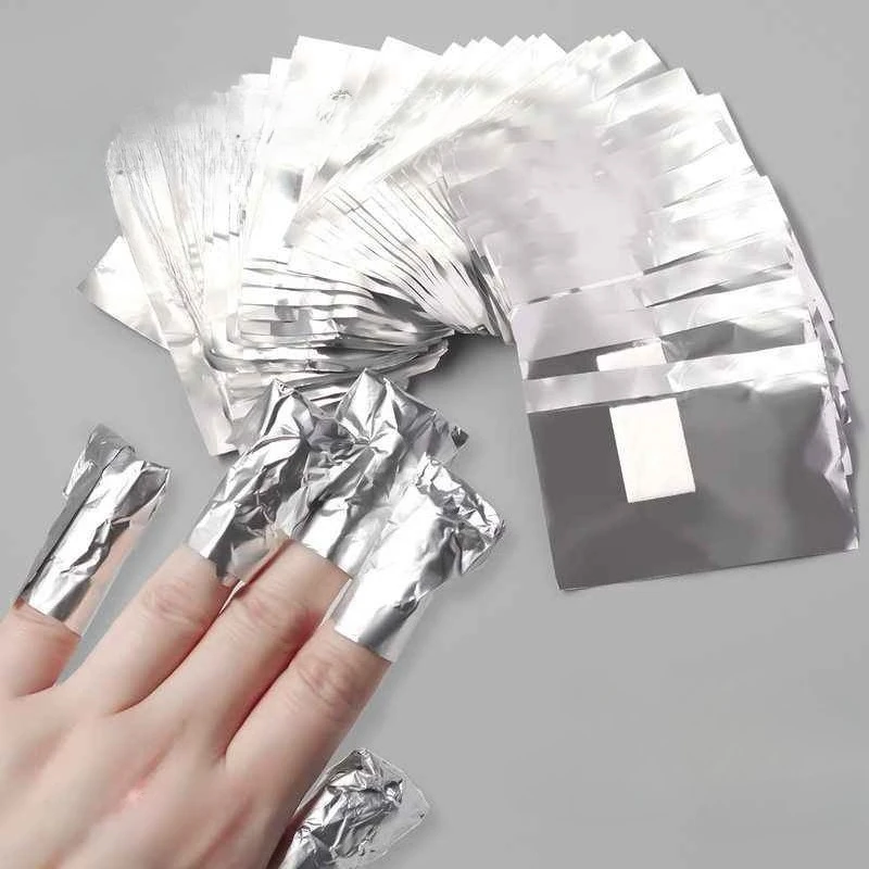 Nail Foil Transfer - 100 stücke Entferner Aluminium Folie Nagel