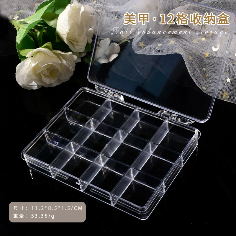 Nail Art Inspo - 6/12/24 Grids Leere Klare Kunststoff Organizer