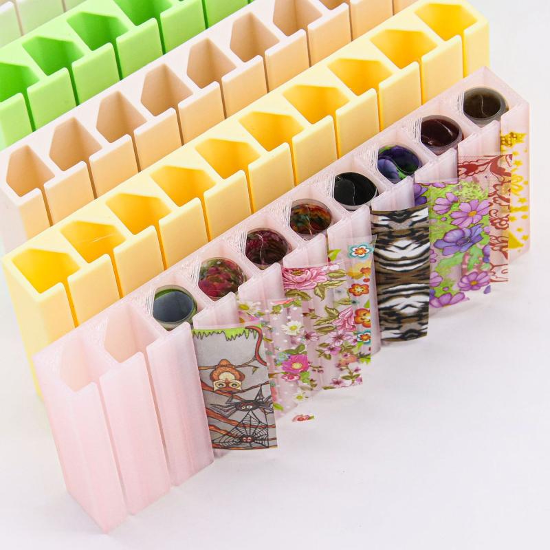 Nail Foil Transfer - 1 Set Nagelfolien-Aufbewahrungsbox mit 10 Fächern,