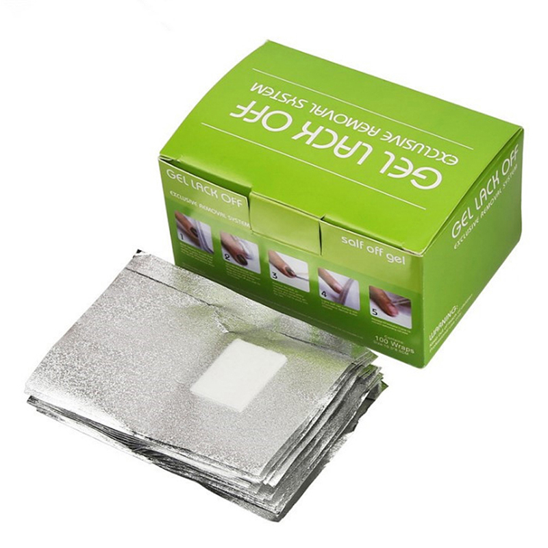 Nail Foil Transfer - 100 Stück/Box Nagelkunst-Folien zur Politur-Entfernung, Gel-Wraps,