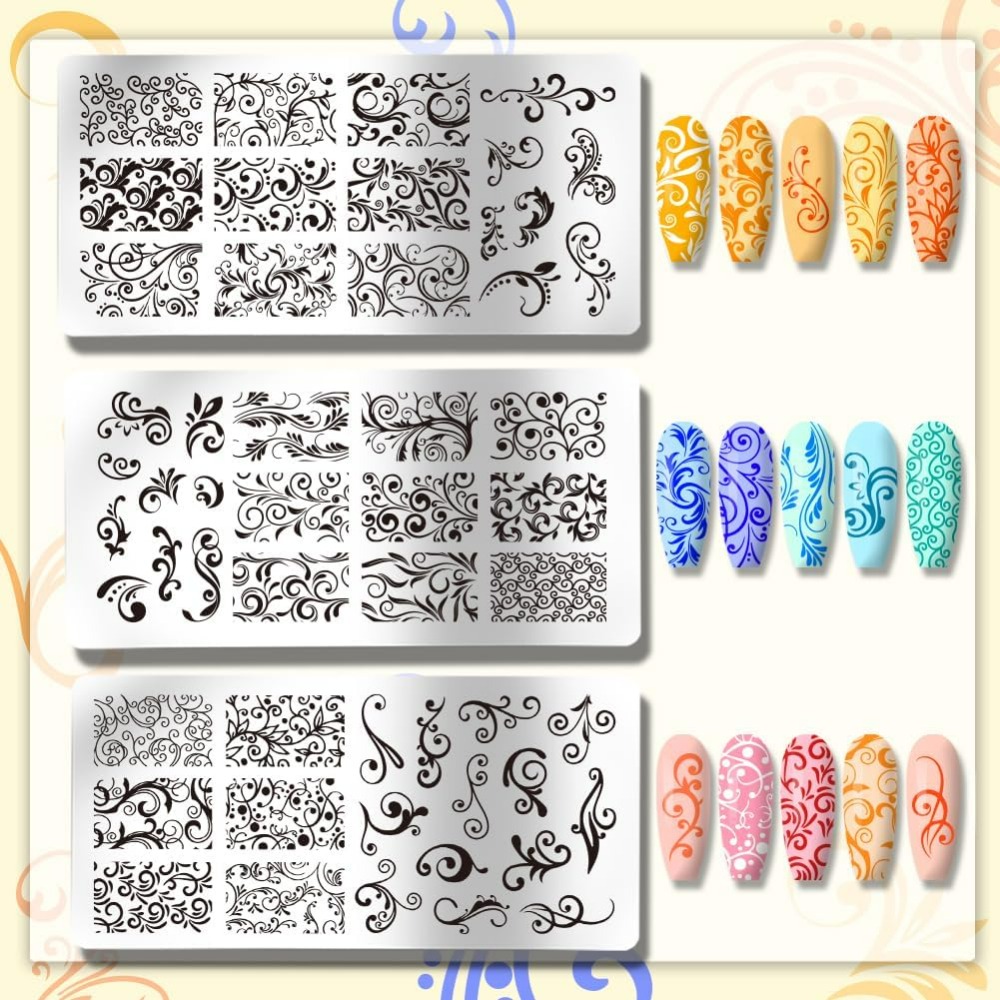 3 Stück Wirbelmuster Nail Art  – Nail Art Inspo Bewertung und Preis