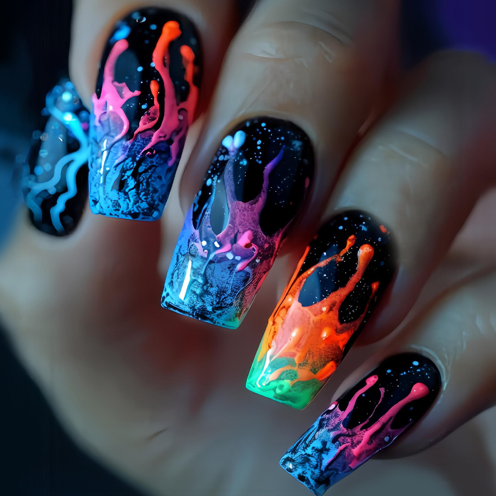Mittellange künstliche Nägel f – Nail Art Orange Bewertung und Preis