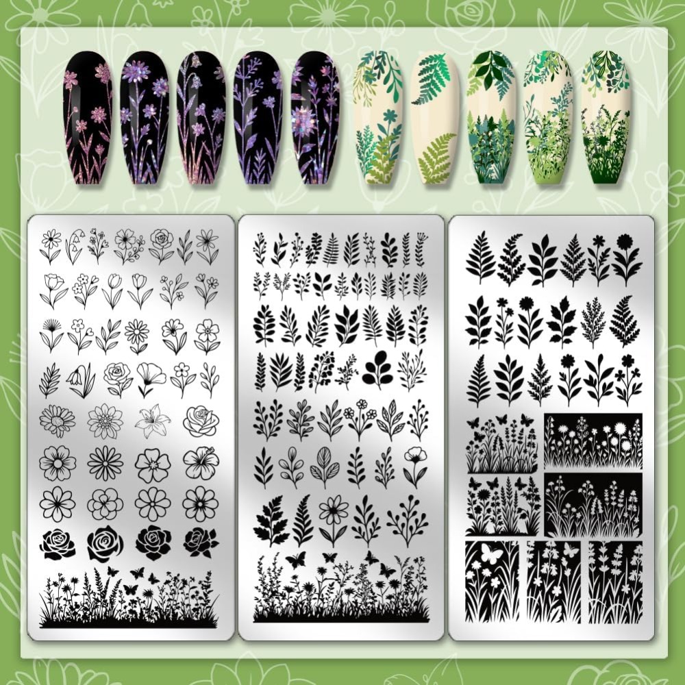 3 stücke Blume Blatt Nagel Ste – Nail Art Inspo Bewertung und Preis