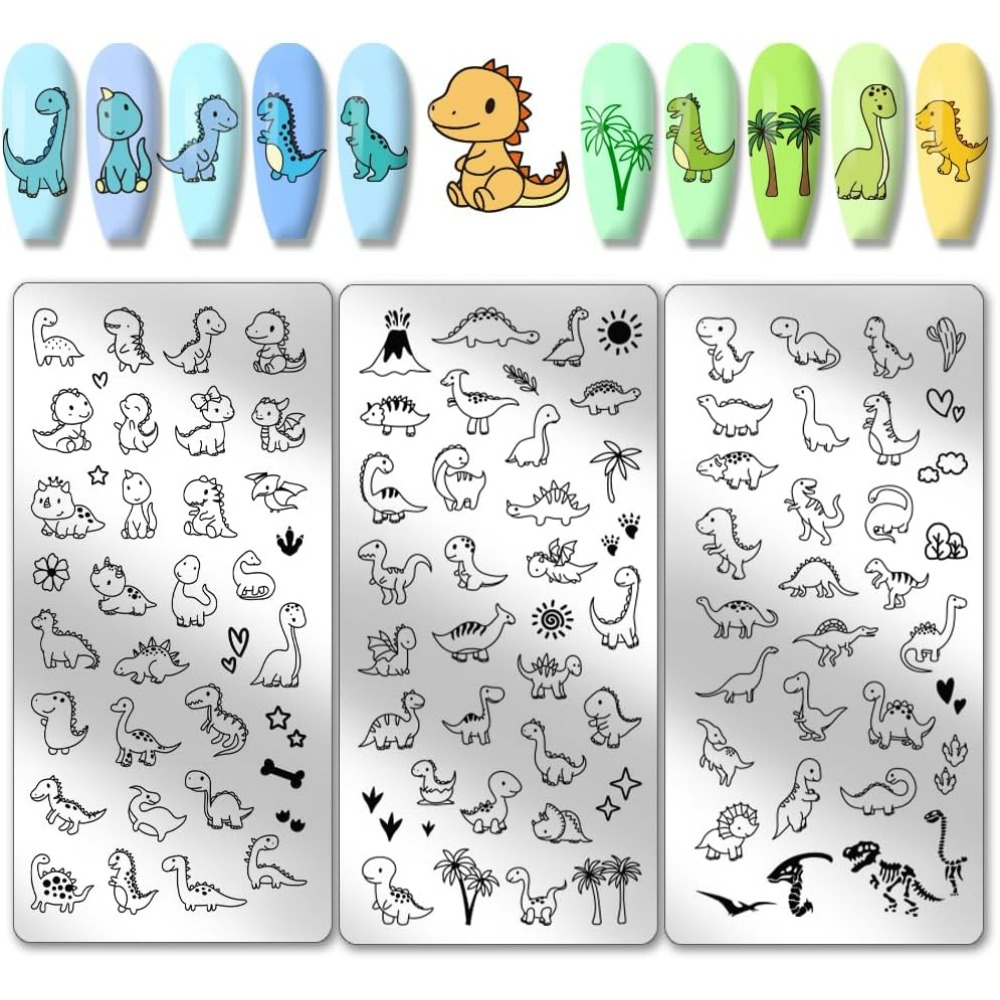 3 Stück Dinosaurier-Nagelstemp – Nail Art Inspo Bewertung und Preis