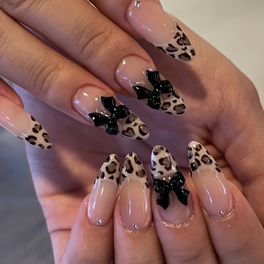 24 Stück Französische Mandel-P – Nail Art Leopard Bewertung und Preis